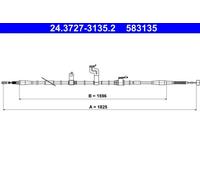 Cavo freno a mano 24.3727-3135.2 ATE per HYUNDAI SANTA FÉ III GRAND SANTA FÉ