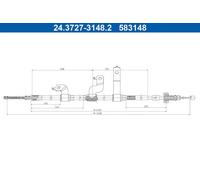 Cavo freno a mano 24.3727-3148.2 ATE per HYUNDAI i20 ACTIVE i20 II i20 II Coupé