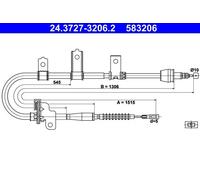 ATE 24.3727-3206.2 Cavo freno a mano