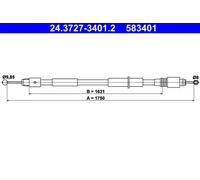 Cavo freno a mano 24.3727-3401.2 ATE per VW TOUAREG