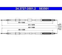 Cavo freno a mano 24.3727-3501.2 ATE per OPEL CORSA E CORSA E Furgone/hatchback