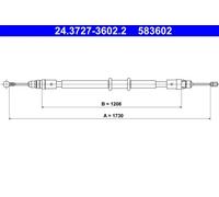 Cavo freno a mano 24.3727-3602.2 ATE per OPEL RENAULT