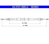Cavo freno a mano 24.3727-3603.2 ATE per OPEL RENAULT