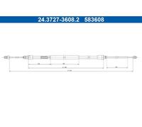 ATE 24.3727-3608.2 Cavo freno a mano