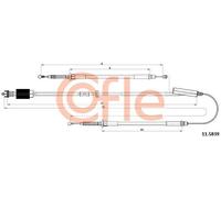 Cavo freno a mano 92.11.5839 COFLE per OPEL ASTRA J
