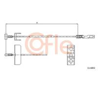 Cavo freno a mano centro 11.6802 COFLE per RENAULT NISSAN OPEL