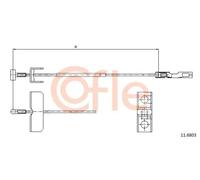Cavo freno a mano centro 11.6803 COFLE per RENAULT NISSAN OPEL