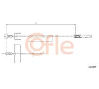 Cavo freno a mano centro 11.6809 COFLE per OPEL RENAULT