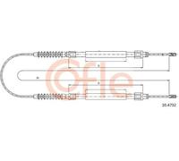 Cavo freno a mano posteriore 10.4732 COFLE per PEUGEOT FIAT CITROËN