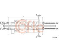 Cavo freno a mano posteriore 10.5334 COFLE per FORD JAGUAR
