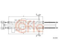 Cavo freno a mano posteriore 10.5335 COFLE per FORD TRANSIT CONNECT