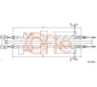 Cavo freno a mano posteriore 10.5336 COFLE per FORD TRANSIT CONNECT