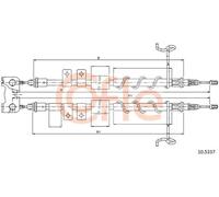 Cavo freno a mano posteriore 10.5337 COFLE per FORD TOURNEO CONNECT