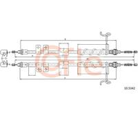 Cavo freno a mano posteriore 10.5342 COFLE per FORD JAGUAR