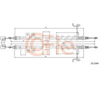 Cavo freno a mano posteriore 10.5344 COFLE per FORD TRANSIT CONNECT