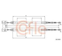 Cavo freno a mano posteriore 10.5355 COFLE per FORD ESCORT V Tre volumi
