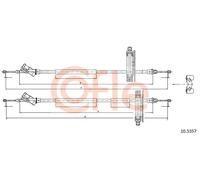 Cavo freno a mano posteriore 10.5357 COFLE per FORD FOCUS I FOCUS I Turnier