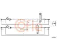 Cavo freno a mano posteriore 10.5361 COFLE per FORD FOCUS I FOCUS I Turnier