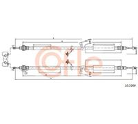 Cavo freno a mano posteriore 10.5366 COFLE per FORD C-MAX FOCUS II Turnier