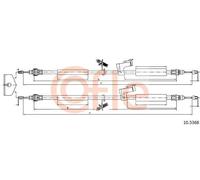 Cavo freno a mano posteriore 10.5368 COFLE per FORD FOCUS II Turnier FOCUS II