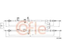 Cavo freno a mano posteriore 10.5386 COFLE per FORD KUGA II