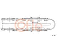 Cavo freno a mano posteriore 10.591 COFLE per OPEL KADETT E Familiare