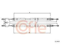 Cavo freno a mano posteriore 11.5453 COFLE per FORD MAZDA