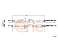 Cavo freno a mano posteriore 11.5456 COFLE per FORD MAZDA