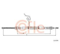 Cavo freno a mano posteriore 11.5576 COFLE per FORD TRANSIT Autobus