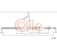 Cavo freno a mano posteriore 11.5664 COFLE per FORD TRANSIT Autobus
