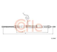 Cavo freno a mano posteriore 11.5665 COFLE per FORD TRANSIT Furgone