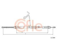 Cavo freno a mano posteriore 11.5666 COFLE per FORD
