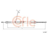 Cavo freno a mano posteriore 11.5667 COFLE per FORD TRANSIT Autobus