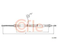 Cavo freno a mano posteriore 11.5668 COFLE per FORD TRANSIT Autobus