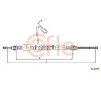 Cavo freno a mano posteriore 11.5669 COFLE per FORD TRANSIT Furgone