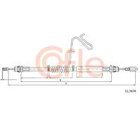 Cavo freno a mano posteriore 11.5674 COFLE per FORD TRANSIT Furgone
