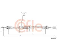 Cavo freno a mano posteriore 11.5675 COFLE per FORD TRANSIT Furgone