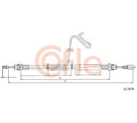 Cavo freno a mano posteriore 11.5676 COFLE per FORD