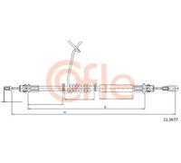 Cavo freno a mano posteriore 11.5677 COFLE per FORD