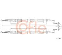 Cavo freno a mano posteriore 11.5764 COFLE per OPEL COMBO Tour