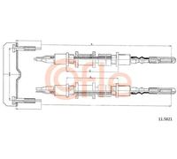 Cavo freno a mano posteriore 11.5821 COFLE per OPEL OMEGA A OMEGA B SENATOR B