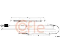 Cavo freno a mano posteriore 11.5839 COFLE per OPEL ASTRA J