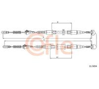 Cavo freno a mano posteriore 11.5854 COFLE per OPEL DAEWOO NISSAN
