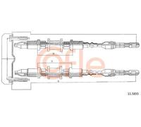 Cavo freno a mano posteriore 11.5855 COFLE per OPEL KADETT E Familiare