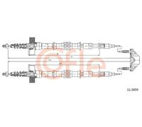 Cavo freno a mano posteriore 11.5859 COFLE per OPEL CHEVROLET