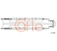 Cavo freno a mano posteriore 11.5864 COFLE per OPEL ZAFIRA A MPV / Space wagon