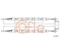 Cavo freno a mano posteriore 11.5933 COFLE per OPEL VECTRA B Hatchback VECTRA B