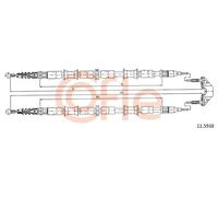 Cavo freno a mano posteriore 11.5938 COFLE per OPEL CHEVROLET