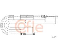 Cavo freno a mano posteriore 11.6571 COFLE per RENAULT MODUS / GRAND MODUS