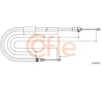 Cavo freno a mano posteriore 11.6572 COFLE per RENAULT CLIO III Grandtour